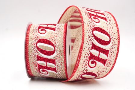 Cinta de Alambre con Brillo Marrón Claro y Letras de Vacaciones HO HO HO_KF9582GC-13-7