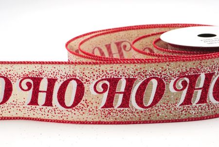Cinta de Alambre con Brillo Marrón Claro y Letras de Vacaciones HO HO HO_KF9582GC-13-7