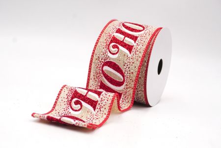 Cinta de Alambre con Brillo Marrón Claro y Letras de Vacaciones HO HO HO_KF9582GC-13-7