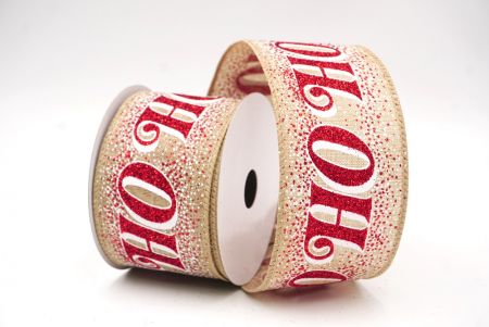 Cinta de Alambre con Brillo Beige y Letras de Vacaciones HO HO HO_KF9582GC-14-183