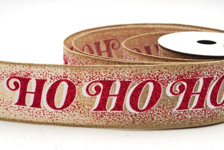 Cinta de Alambre con Brillo Beige y Letras de Vacaciones HO HO HO_KF9582GC-14-183