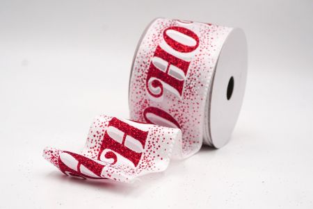 Cinta de Alambre con Brillo Blanco y Letras de Vacaciones HO HO HO_KF9583GC-1-1