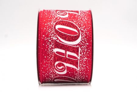 Cinta de alambre con letras festivas HO HO HO de purpurina roja_KF9583GC-7-7