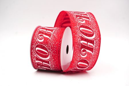 Cinta de alambre con letras festivas HO HO HO de purpurina roja_KF9583GC-7-7