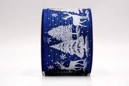 Cinta de Alambre de Ciervo Festivo Azul y Árboles de Pino_KF9584GC-4-151