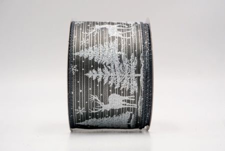 Cinta de Alambre de Ciervo Festivo Gris y Árboles de Pino_KF9584GC-50-123