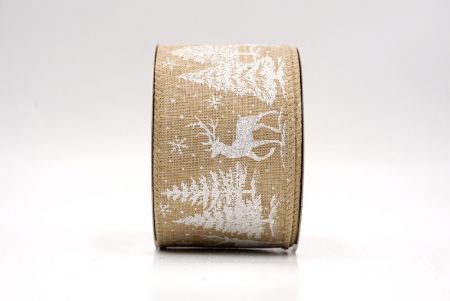 Cinta de Alambre de Ciervo Festivo Natural y Árboles de Pino_KF9586GC-14-183