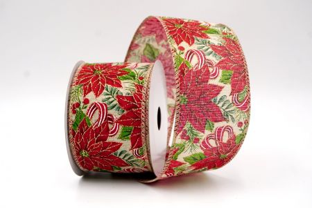 Khaki_Blumende Weihnachtsstern Drahtband_KF9587GC-13-183