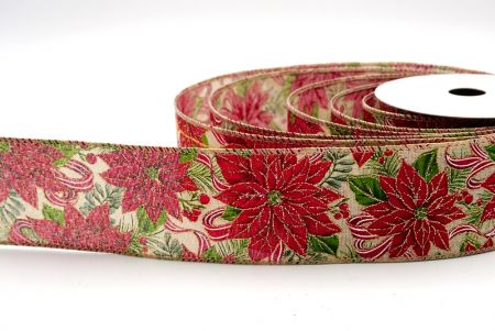 Khaki_Blumende Weihnachtsstern Drahtband_KF9587GC-13-183