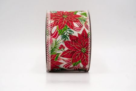 Creme_Blühende Weihnachtsstern-Drahtband_KF9587GC-2-2