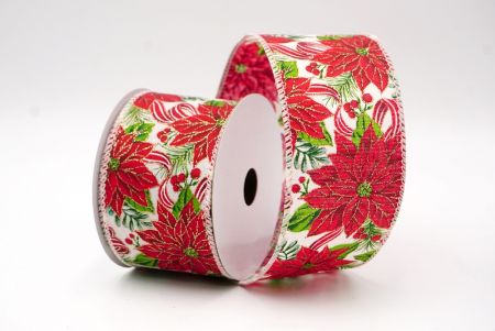 Creme_Blühende Weihnachtsstern-Drahtband_KF9587GC-2-2