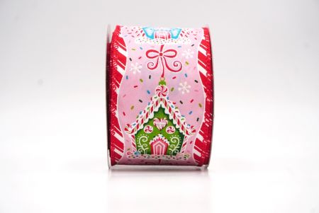 Hellrosa Lebkuchenhaus-Weihnachtsdrahtband_KF9588GC-5-7