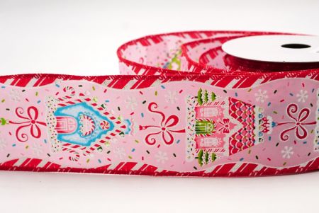 Hellrosa Lebkuchenhaus-Weihnachtsdrahtband_KF9588GC-5-7