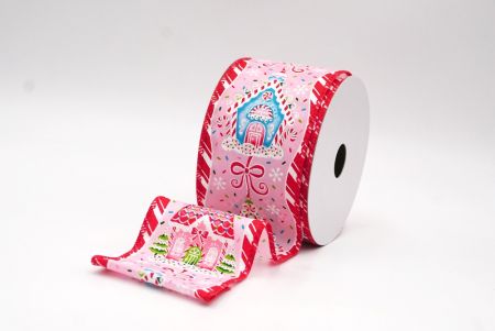 Hellrosa Lebkuchenhaus-Weihnachtsdrahtband_KF9588GC-5-7