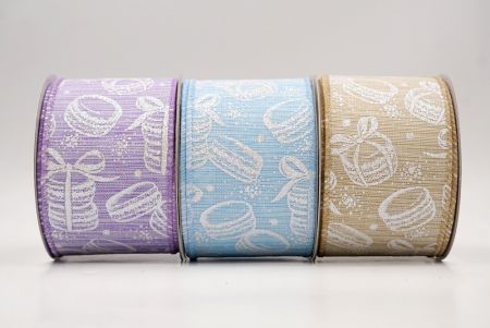 Macaroon Dessert Design Wired Ribbon - Macaroon Dessert Design Wired Ribbon