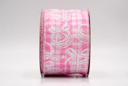 Nastro wired design dessert Macaroon a Quadri Rosa_KF9591GC-5-5