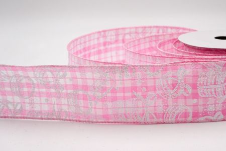 Nastro wired design dessert Macaroon a Quadri Rosa_KF9591GC-5-5