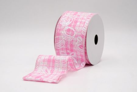 Nastro wired design dessert Macaroon a Quadri Rosa_KF9591GC-5-5