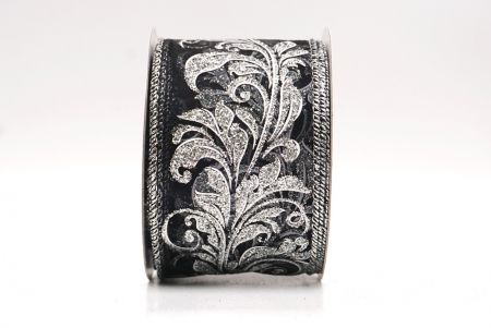 Schwarzes metallisches Wirbel Scroll Drahtband_KF9592GR-53