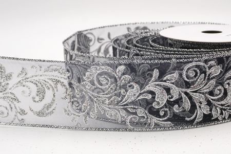 Schwarzes metallisches Wirbel Scroll Drahtband_KF9592GR-53