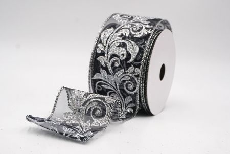 Schwarzes metallisches Wirbel Scroll Drahtband_KF9592GR-53