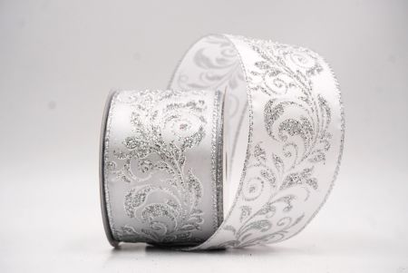 Weißes metallisches Wirbel Scroll Drahtband_KF9594G-1
