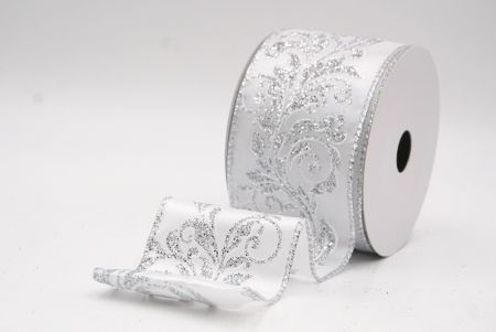 Weißes metallisches Wirbel Scroll Drahtband_KF9594G-1
