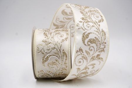 Cremefarbenes metallisches Wirbel Scroll Drahtband_KF9594GC-2-2