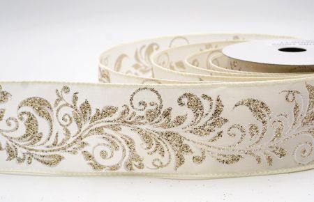 Cremefarbenes metallisches Wirbel Scroll Drahtband_KF9594GC-2-2