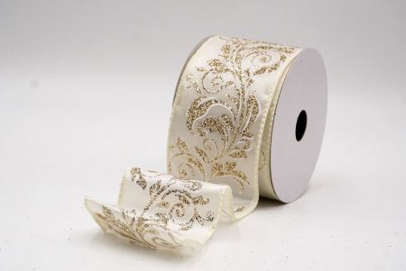 Cremefarbenes metallisches Wirbel Scroll Drahtband_KF9594GC-2-2