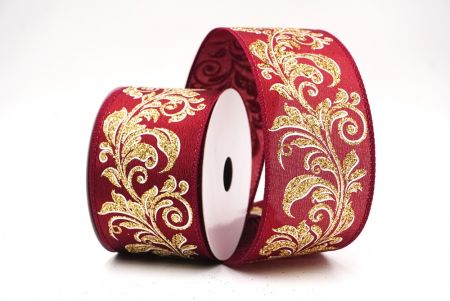 Burgunderfarbener metallischer Wirbel Scroll Drahtband_KF9594GC-8-8