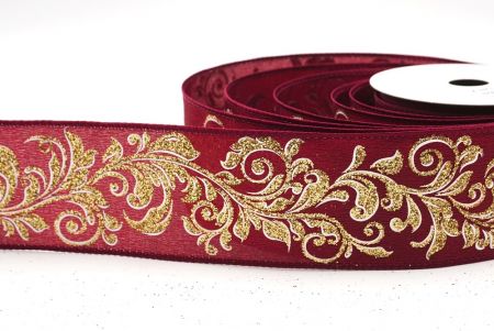 Burgunderfarbener metallischer Wirbel Scroll Drahtband_KF9594GC-8-8