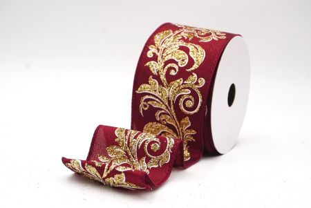 Burgunderfarbener metallischer Wirbel Scroll Drahtband_KF9594GC-8-8