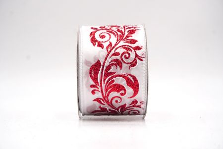 Weiß - Roter metallischer Wirbel Scroll Drahtband_KF9595GC-1-1