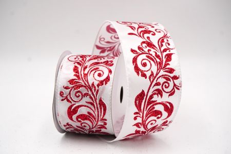 Weiß - Roter metallischer Wirbel Scroll Drahtband_KF9595GC-1-1