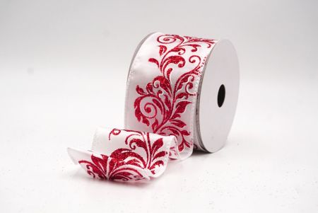Weiß - Roter metallischer Wirbel Scroll Drahtband_KF9595GC-1-1