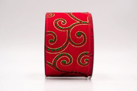Red_Christmas Glitter Red and Green Assorted Pattern Wired Ribbon_KF9596GC-7-7
