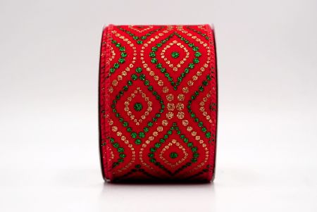 Red_Christmas Glitter Red and Green Assorted Pattern Wired Ribbon_KF9597GC-7-7
