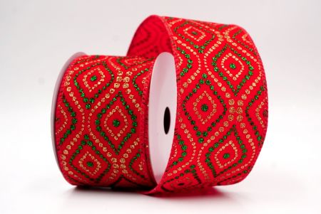 Red_Christmas Glitter Red and Green Assorted Pattern Wired Ribbon_KF9597GC-7-7
