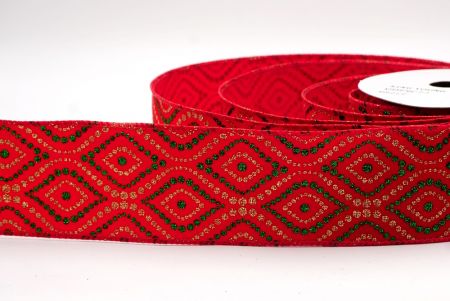 Red_Christmas Glitter Red and Green Assorted Pattern Wired Ribbon_KF9597GC-7-7