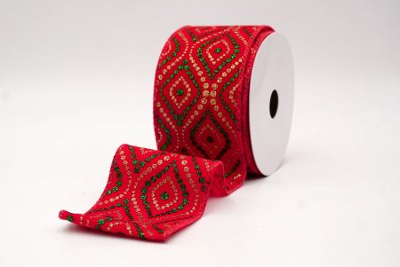 Red_Christmas Glitter Red and Green Assorted Pattern Wired Ribbon_KF9597GC-7-7