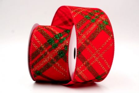 Red_Christmas Glitter Red and Green Assorted Pattern Wired Ribbon_KF9598GC-7-7