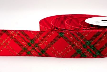 Red_Christmas Glitter Red and Green Assorted Pattern Wired Ribbon_KF9598GC-7-7