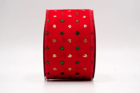 Red_Christmas Glitter Red and Green Assorted Pattern Wired Ribbon_KF9600GC-7-7