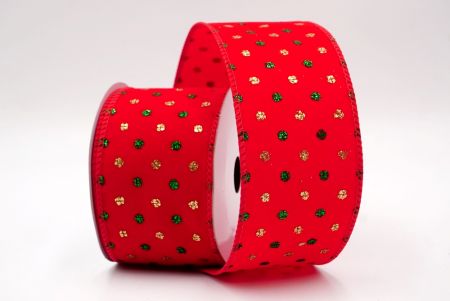 Red_Christmas Glitter Red and Green Assorted Pattern Wired Ribbon_KF9600GC-7-7