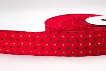 Red_Christmas Glitter Red and Green Assorted Pattern Wired Ribbon_KF9600GC-7-7