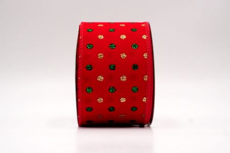 Red_Christmas Glitter Red and Green Assorted Pattern Wired Ribbon_KF9601GC-7-7
