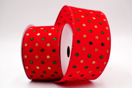 Red_Christmas Glitter Red and Green Assorted Pattern Wired Ribbon_KF9601GC-7-7