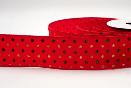 Red_Christmas Glitter Red and Green Assorted Pattern Wired Ribbon_KF9601GC-7-7