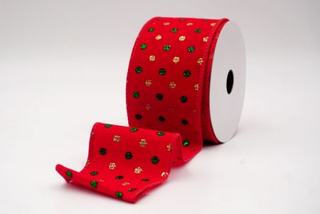 Red_Christmas Glitter Red and Green Assorted Pattern Wired Ribbon_KF9601GC-7-7